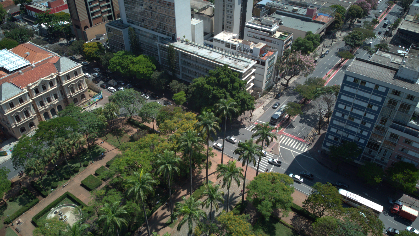 Vista aérea da região da Praça da Liberdade, em Belo Horizonte